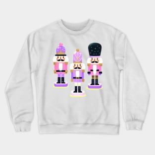 Purple and Pink Nutcracker Trio Christmas Design Crewneck Sweatshirt